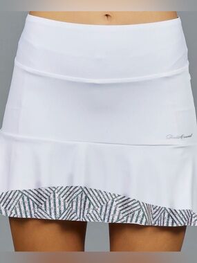 Denise Cronwall skort in White with Ruffle Hem Underskirt sz L